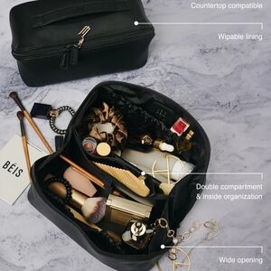 BEIS Wicked Black Travel Cosmetic Bag
